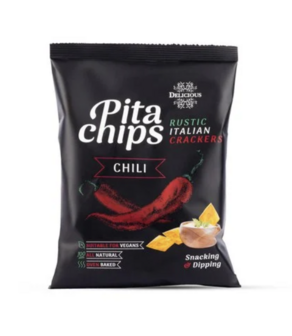 Delicious pita chips chili