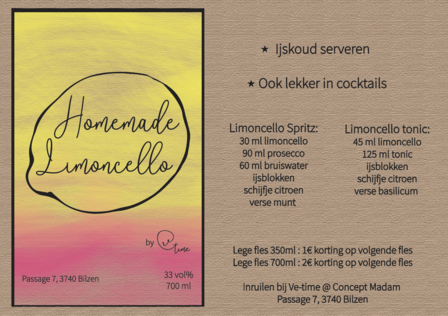 Homemade limoncello 50ml